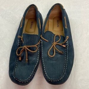 Alfani Blake Boat Driving Slip on Moccasin Loafer Blue/Tan Leather Upper 11M